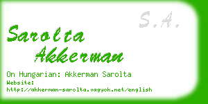 sarolta akkerman business card